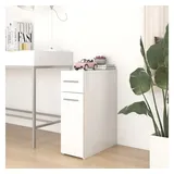 furnicato Apothekerschrank Weiß 20 x 45,5 x 60 cm aus Holzwerkstoff (1-St) Stabiles Badregal mit viel Stauraum und pflegeleichter Oberfläche weiß