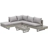 Outsunny Polyrattan-Lounge-Set 3-tlg. grau/braun