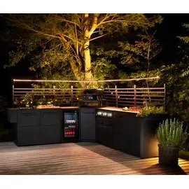 cozze Rückwand Eckmodul 90 x 75 cm Aluminium Schwarz