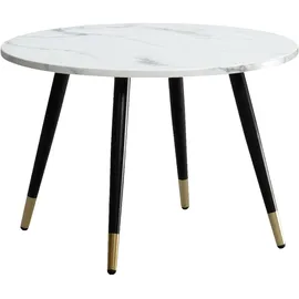 Wohnling Couchtisch Weiß MDF rund 60 x 41 cm