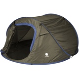 Spetebo Wurfzelt XXL Pop Up Wurfzelt grün 240 x 210 cm, Personen: 3 (Packung, 1 tlg., mit Transporttasche, Heringen und Spannseilen), Sofortzelt für Trekking und Camping grün 240 cm