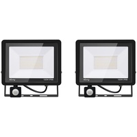 Blivrig 2 LED Strahler Außen mit Bewegungsmelder 100W IP66 Scheinwerferled aussenstrahler mit bewegungsmelder,10000LM Kaltes Weiß 6000K Superhell Außenstrahler LED Fluter Flutlicht,für Garten,Garage