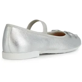 GEOX Mädchen Jr Plie' D Ballet Flat, Silber, 34 EU