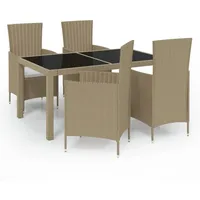vidaXL Garten-Essgruppe 5-tlg. Beige