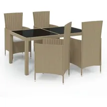 vidaXL Garten-Essgruppe 5-tlg. Beige