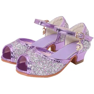 Generisch Stöckelschuhe kinder Prinzessin Schuhe Mädchen stöckelschuhe kinder Absatzschuhe mädchen Glitzer schuhe Pailletten Ballerinas prinzessin Kostüm SchuheFestliche MädchenSchuhe GeschenkMädchen - 30 EU