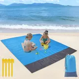 210 x 200 cm Stranddecke, Extra Groß Outdoor Picknickdecke Strandmatte, Schnelltrocknend Sandfrei und Wasserdicht, Leicht und Tragbar, Perfekt für Reisen, Camping, Strandurlaub