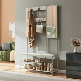 [en.casa] Napinerg Garderobenständer 185x98x34 cm Sandfarben