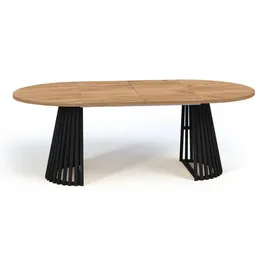 dekori.interiors Dekori_Interiors Esstisch, Schwarz, Holz, Rund, 120x77x220 cm, Esszimmer, Tische, Esstische