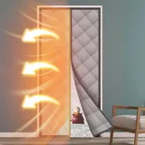 YCXXKJ Magnet WäRmeschutzvorhang FüR TüRen, Thermo Türvorhang Kälteschutz, Magnet Thermovorhang Tür, Isolier Schutz Vorhang, Wasserdicht, Winddicht, Grau (90 x 210 cm)