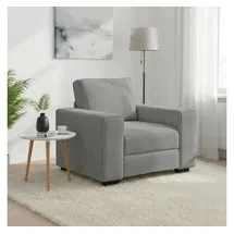 vidaXL Sessel Hellgrau Samt 53,3 x 82 x 77,3 cm Grau mit Kissen