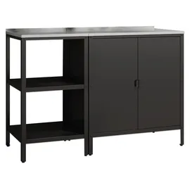 casa.pro Outdoorset Bolognano Standregal und Schrank Schwarz, matt