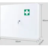 Medizinschrank, Großer abschließbarer Erste-Hilfe-Schrank aus Stahl, doppeltürig