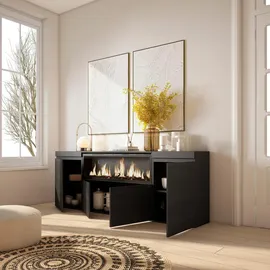 SKRAUT HOME Sideboard 208 x 75 x 35 cm Schwarz