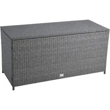 Estexo Auflagenbox Poly Rattan Kissenbox Gartenbox Aufbewahrungsbox Box Grau-Mix