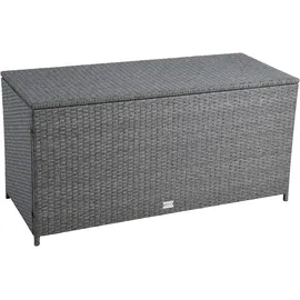 Estexo Auflagenbox Poly Rattan Kissenbox Gartenbox Aufbewahrungsbox Box Grau-Mix