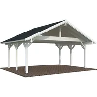 Palmako Carport Robert 20,6 m2 weiß lackiert Holzcarport