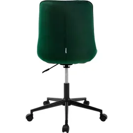 ML-Design Bürostuhl, Grün, Sitzfläche aus Samt, Metallgestell, Polsterstuhl mit Rückenlehne, höhenverstellbar, 360° Drehstuhl mit 5 Rollen,