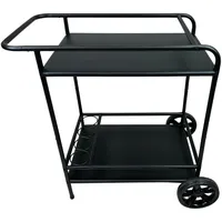 ABC home | Outdoor Servierwagen | Zwei Ablageflächen Flaschenhalterungen