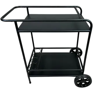 ABC home | Outdoor Servierwagen | Zwei Ablageflächen Flaschenhalterungen | 81 cm H