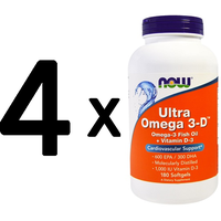 (720 g, 233,77 EUR/1Kg) 4 x (NOW Foods Ultra Omega 3-D with Vitamin D-3 - 180 s