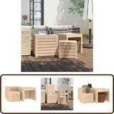 Vidaxl - 3-tlg. Gartenbox-Set Massivholz Kiefer - Gartenmöbel - Kiefernholzmöbel - Gartenbox - Holztruhe - Außendeko