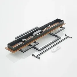 LUCANDE Chariska 3-flg. 95 x 40 x 10 cm Holz schwarz