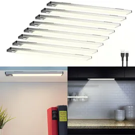 Lunartec Akku-LED-Lichtleiste 33 cm 2 W warmweiß 8 St.