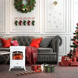 Homcom Elektrokamin Weiß