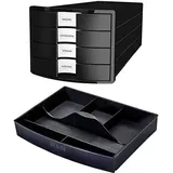 HAN Schubladenbox Impuls 28 x 23,5 x 36,7 cm 4-tlg. blau-transparent