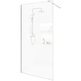 Home Deluxe - Duschabtrennung - BAKI - Breite: 140 cm, Klarglas, Aluminiumrahmen - 10 mm ESG - Sicherheitsglas I Walk in Dusche, Duschwand, Duschtür - Transparent