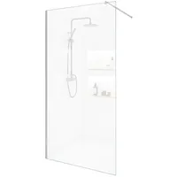 Home Deluxe - Duschabtrennung - BAKI - Breite: 140 cm, Klarglas, Aluminiumrahmen - 10 mm ESG - Sicherheitsglas I Walk in Dusche, Duschwand, Duschtür - Transparent