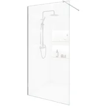 Home Deluxe - Duschabtrennung - BAKI - Breite: 140 cm, Klarglas, Aluminiumrahmen - 10 mm ESG - Sicherheitsglas I Walk in Dusche, Duschwand, Duschtür - Transparent