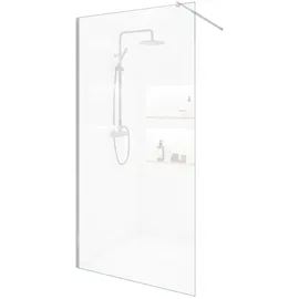 Home Deluxe - Duschabtrennung - BAKI - Breite: 140 cm, Klarglas, Aluminiumrahmen - 10 mm ESG - Sicherheitsglas I Walk in Dusche, Duschwand, Duschtür - Transparent