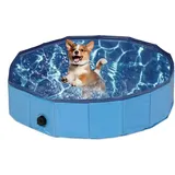 Relaxdays Blauer Hundepool Blau,Hellblau,Schwarz