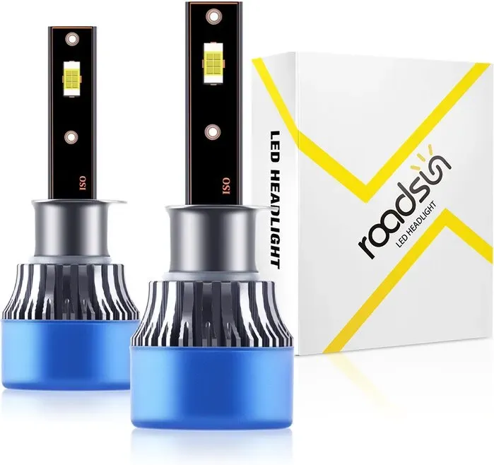 Roadsun H1 LED-Fahrwerksleuchten, Plug-and-Play-Montage, Nebelscheinwerfer-Birne, ultrahelle 6000K, reines Weiß, wasserdicht (IP68)