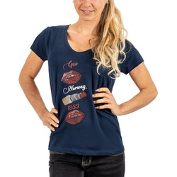 Geo Norway T-Shirt Modernes Kurzarm Shirt bajabrica (1-tlg) mit diversen Verzierungen blau XL