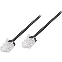 Logilink CQ3033U Netzwerkkabel, Patchkabel CAT 6a U/UTP slim 1 m Schwarz extrem dünn, hochflexibel, Flammwidrig, Halogenfrei