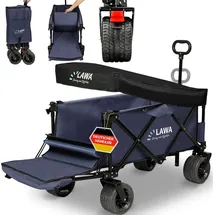 Lawa Bollerwagen faltbar mit Dach blau