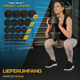 trex sport Kurzhanteln Set 2er Set 40 kg schwarz