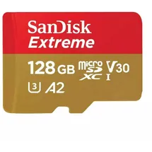 SanDisk Extreme microSDXC UHS-I U3 A2 V30 + SD-Adapter 128 GB