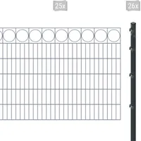 Arvotec Doppelstabmattenzaun »ESSENTIAL 120 zum Einbetonieren "Ring" mit Zierleiste«, Zaunhöhe 120 cm, Zaunlänge 2 - 60 m 48423550-0 anthrazit H/L: 120 cm x 50 m