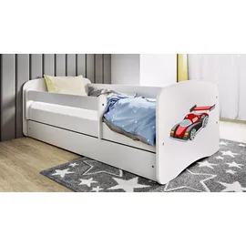 raumhirsch furniture Kinderbett Rennwagen 80 x 180 cm Holzwerkstoff weiß