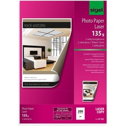 SIGEL Fotopapier Laser DIN A4 hochglänzend 135 g/m2