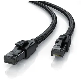 Primewire Patchkabel CAT 8 mit Baumwollmantel, Gigabit Ethernet LAN Kabel, 40 Gbit/s S/FTP PIMF Netzwerkkabel - 10m