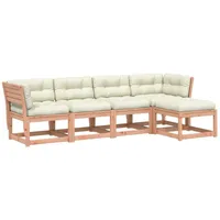VidaXL 5-tlg. Garten-Sofagarnitur mit Kissen Massivholz Douglasie