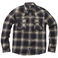 West Coast Choppers Outlaw Flannel Langarmhemd Olive / Beige L