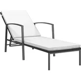 vidaXL Sonnenliege mit Auflage Gartenliege Relaxliege Liegestuhl Strandliege Gartenmöbel Liege Saunaliege Terrasse Garten Poly Rattan Schwarz