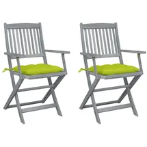 vidaXL Klappbare Gartenstühle 61 x 61 x 88 cm grau/grün 2 St.