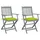 vidaXL Klappbare Gartenstühle 61 x 61 x 88 cm grau/grün 2 St.